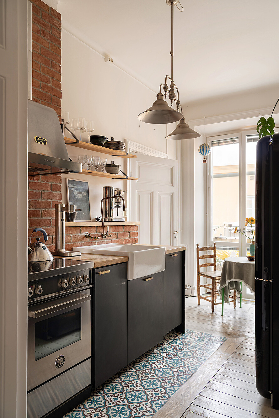 cucina mattoni a vista