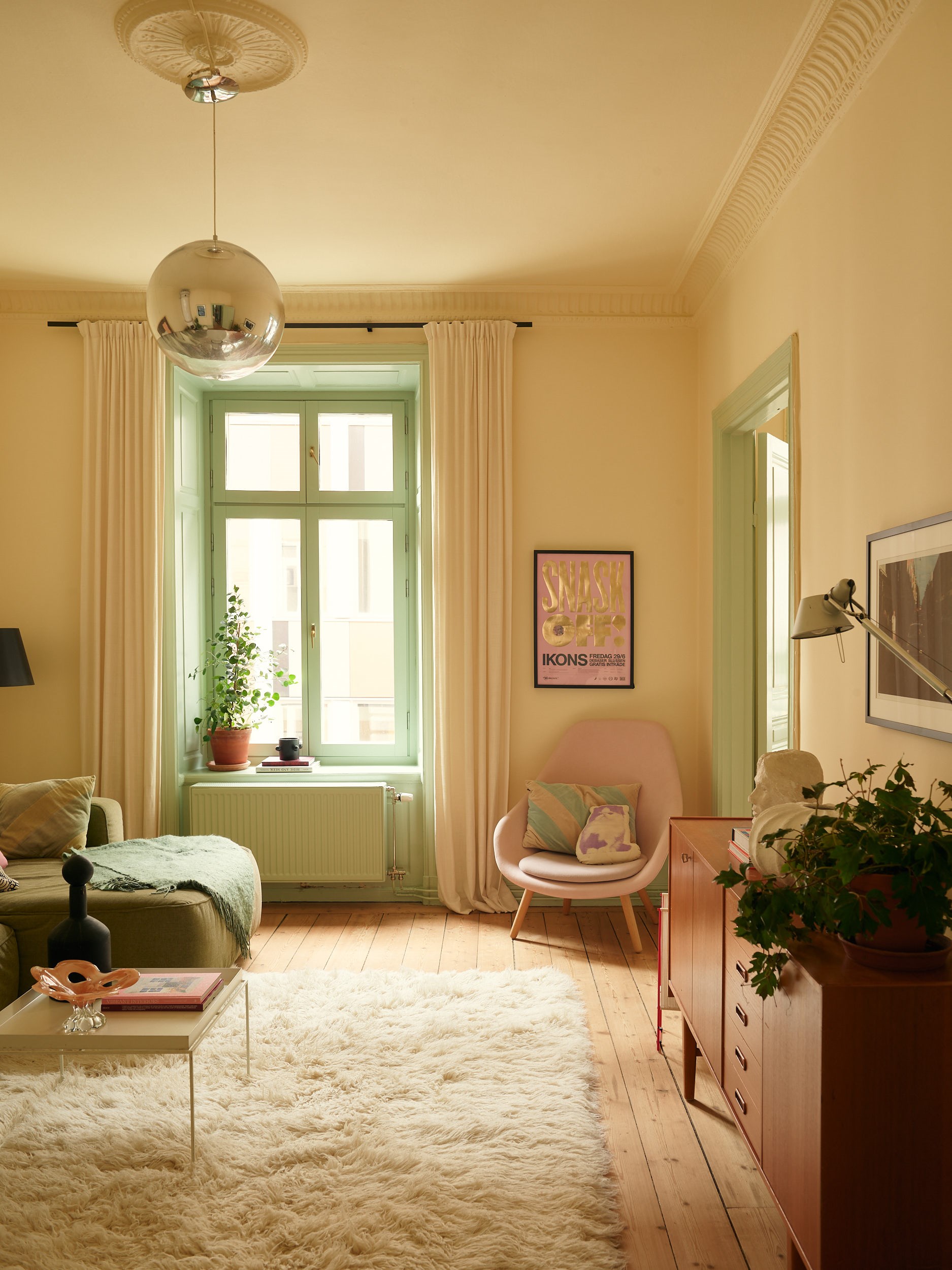soggiorno giallo e verde